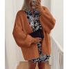 imagePRETTYGARDEN Womens Oversized Cardigan Sweaters 2026 Fall Long Lantern Sleeve Knit Open Front Lightweight SweaterBrick Red