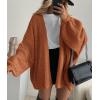 imagePRETTYGARDEN Womens Oversized Cardigan Sweaters 2026 Fall Long Lantern Sleeve Knit Open Front Lightweight SweaterBrick Red
