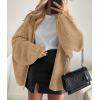 imagePRETTYGARDEN Womens Oversized Cardigan Sweaters 2026 Fall Long Lantern Sleeve Knit Open Front Lightweight SweaterCamel
