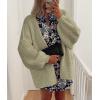 imagePRETTYGARDEN Womens Oversized Cardigan Sweaters 2026 Fall Long Lantern Sleeve Knit Open Front Lightweight SweaterMist Green