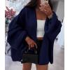 imagePRETTYGARDEN Womens Oversized Cardigan Sweaters 2026 Fall Long Lantern Sleeve Knit Open Front Lightweight SweaterNavy