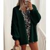 imagePRETTYGARDEN Womens Oversized Cardigan Sweaters 2026 Fall Long Lantern Sleeve Knit Open Front Lightweight SweaterSpinach Green