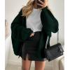 imagePRETTYGARDEN Womens Oversized Cardigan Sweaters 2026 Fall Long Lantern Sleeve Knit Open Front Lightweight SweaterSpinach Green