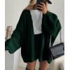 imagePRETTYGARDEN Womens Oversized Cardigan Sweaters 2026 Fall Long Lantern Sleeve Knit Open Front Lightweight SweaterSpinach Green