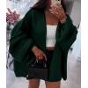 imagePRETTYGARDEN Womens Oversized Cardigan Sweaters 2026 Fall Long Lantern Sleeve Knit Open Front Lightweight SweaterSpinach Green
