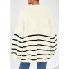 imagePRETTYGARDEN Womens Oversized Cardigan Sweaters 2026 Fall Long Lantern Sleeve Knit Open Front Lightweight SweaterStriped White Black