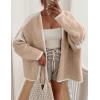 imagePRETTYGARDEN Womens Oversized Cardigan Sweaters 2026 Fall Long Lantern Sleeve Knit Open Front Lightweight SweaterStyle2apricot