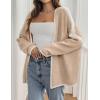 imagePRETTYGARDEN Womens Oversized Cardigan Sweaters 2026 Fall Long Lantern Sleeve Knit Open Front Lightweight SweaterStyle2apricot