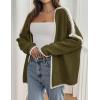 imagePRETTYGARDEN Womens Oversized Cardigan Sweaters 2026 Fall Long Lantern Sleeve Knit Open Front Lightweight SweaterStyle2army Green