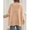 imagePRETTYGARDEN Womens Oversized Cardigan Sweaters 2026 Fall Long Lantern Sleeve Knit Open Front Lightweight SweaterStyle2camel
