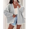 imagePRETTYGARDEN Womens Oversized Cardigan Sweaters 2026 Fall Long Lantern Sleeve Knit Open Front Lightweight SweaterStyle2grey