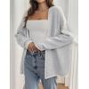 imagePRETTYGARDEN Womens Oversized Cardigan Sweaters 2026 Fall Long Lantern Sleeve Knit Open Front Lightweight SweaterStyle2grey