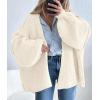 imagePRETTYGARDEN Womens Oversized Cardigan Sweaters 2026 Fall Long Lantern Sleeve Knit Open Front Lightweight SweaterWhite