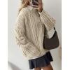 imagePRETTYGARDEN Womens Oversized Fall Sweaters 2026 Casual Long Sleeve Crewneck Chunky Cable Knit Pullover Tops Winter ClothesApricot