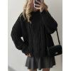 imagePRETTYGARDEN Womens Oversized Fall Sweaters 2026 Casual Long Sleeve Crewneck Chunky Cable Knit Pullover Tops Winter ClothesBlack
