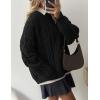 imagePRETTYGARDEN Womens Oversized Fall Sweaters 2026 Casual Long Sleeve Crewneck Chunky Cable Knit Pullover Tops Winter ClothesBlack