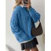 imagePRETTYGARDEN Womens Oversized Fall Sweaters 2026 Casual Long Sleeve Crewneck Chunky Cable Knit Pullover Tops Winter ClothesBlue