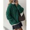 imagePRETTYGARDEN Womens Oversized Fall Sweaters 2026 Casual Long Sleeve Crewneck Chunky Cable Knit Pullover Tops Winter ClothesGreen