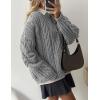 imagePRETTYGARDEN Womens Oversized Fall Sweaters 2026 Casual Long Sleeve Crewneck Chunky Cable Knit Pullover Tops Winter ClothesGrey