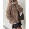 imagePRETTYGARDEN Womens Oversized Fall Sweaters 2026 Casual Long Sleeve Crewneck Chunky Cable Knit Pullover Tops Winter ClothesLight Khaki