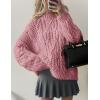 imagePRETTYGARDEN Womens Oversized Fall Sweaters 2026 Casual Long Sleeve Crewneck Chunky Cable Knit Pullover Tops Winter ClothesPink
