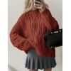 imagePRETTYGARDEN Womens Oversized Fall Sweaters 2026 Casual Long Sleeve Crewneck Chunky Cable Knit Pullover Tops Winter ClothesRust