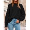 imagePRETTYGARDEN Womens Oversized Sweater 2025 Crewneck Long Sleeve Ribbed Knit Pullover Sweaters Tops Fall Fashion OutfitsBlack