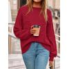 imagePRETTYGARDEN Womens Oversized Sweater 2025 Crewneck Long Sleeve Ribbed Knit Pullover Sweaters Tops Fall Fashion OutfitsRed