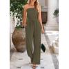 imagePRETTYGARDEN Womens Summer Outfits 2 Piece Sets Casual Ribbed Knit Crop Tube Top Wide Leg Pants Spring Matching Lounge SetArmy Green