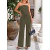 imagePRETTYGARDEN Womens Summer Outfits 2 Piece Sets Casual Ribbed Knit Crop Tube Top Wide Leg Pants Spring Matching Lounge SetArmy Green