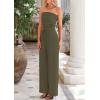 imagePRETTYGARDEN Womens Summer Outfits 2 Piece Sets Casual Ribbed Knit Crop Tube Top Wide Leg Pants Spring Matching Lounge SetArmy Green