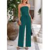 imagePRETTYGARDEN Womens Summer Outfits 2 Piece Sets Casual Ribbed Knit Crop Tube Top Wide Leg Pants Spring Matching Lounge SetBlue Green
