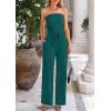 imagePRETTYGARDEN Womens Summer Outfits 2 Piece Sets Casual Ribbed Knit Crop Tube Top Wide Leg Pants Spring Matching Lounge SetBlue Green