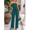imagePRETTYGARDEN Womens Summer Outfits 2 Piece Sets Casual Ribbed Knit Crop Tube Top Wide Leg Pants Spring Matching Lounge SetBlue Green
