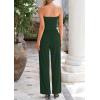 imagePRETTYGARDEN Womens Summer Outfits 2 Piece Sets Casual Ribbed Knit Crop Tube Top Wide Leg Pants Spring Matching Lounge SetDark Green