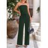 imagePRETTYGARDEN Womens Summer Outfits 2 Piece Sets Casual Ribbed Knit Crop Tube Top Wide Leg Pants Spring Matching Lounge SetDark Green