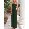 imagePRETTYGARDEN Womens Summer Outfits 2 Piece Sets Casual Ribbed Knit Crop Tube Top Wide Leg Pants Spring Matching Lounge SetDark Green