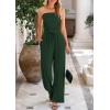 imagePRETTYGARDEN Womens Summer Outfits 2 Piece Sets Casual Ribbed Knit Crop Tube Top Wide Leg Pants Spring Matching Lounge SetDark Green