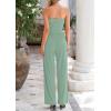 imagePRETTYGARDEN Womens Summer Outfits 2 Piece Sets Casual Ribbed Knit Crop Tube Top Wide Leg Pants Spring Matching Lounge SetFruit Green