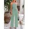 imagePRETTYGARDEN Womens Summer Outfits 2 Piece Sets Casual Ribbed Knit Crop Tube Top Wide Leg Pants Spring Matching Lounge SetFruit Green