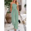 imagePRETTYGARDEN Womens Summer Outfits 2 Piece Sets Casual Ribbed Knit Crop Tube Top Wide Leg Pants Spring Matching Lounge SetFruit Green