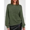 imagePRETTYGARDEN Womens Sweaters 2026 Fall Fashion Long Sleeve Crewneck Floral Knit Pullover Sweater Tops Winter ClothesArmy Green