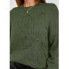 imagePRETTYGARDEN Womens Sweaters 2026 Fall Fashion Long Sleeve Crewneck Floral Knit Pullover Sweater Tops Winter ClothesArmy Green