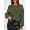 imagePRETTYGARDEN Womens Sweaters 2026 Fall Fashion Long Sleeve Crewneck Floral Knit Pullover Sweater Tops Winter ClothesArmy Green