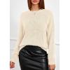imagePRETTYGARDEN Womens Sweaters 2026 Fall Fashion Long Sleeve Crewneck Floral Knit Pullover Sweater Tops Winter ClothesBeige