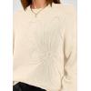 imagePRETTYGARDEN Womens Sweaters 2026 Fall Fashion Long Sleeve Crewneck Floral Knit Pullover Sweater Tops Winter ClothesBeige