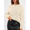 imagePRETTYGARDEN Womens Sweaters 2026 Fall Fashion Long Sleeve Crewneck Floral Knit Pullover Sweater Tops Winter ClothesBeige