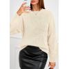 imagePRETTYGARDEN Womens Sweaters 2026 Fall Fashion Long Sleeve Crewneck Floral Knit Pullover Sweater Tops Winter ClothesBeige