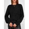 imagePRETTYGARDEN Womens Sweaters 2026 Fall Fashion Long Sleeve Crewneck Floral Knit Pullover Sweater Tops Winter ClothesBlack