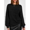 imagePRETTYGARDEN Womens Sweaters 2026 Fall Fashion Long Sleeve Crewneck Floral Knit Pullover Sweater Tops Winter ClothesBlack